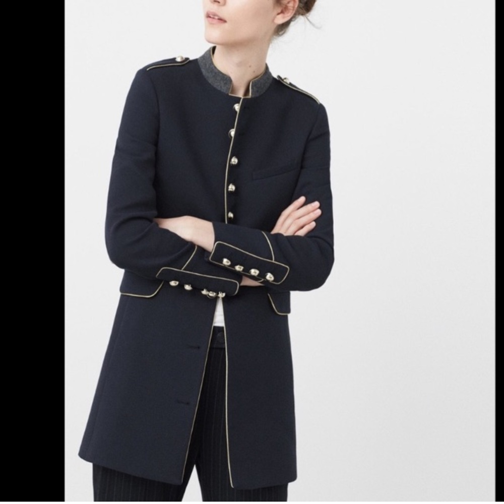 MANGO Camel Tan Velvet Military Jacket - Picture 8 of 11